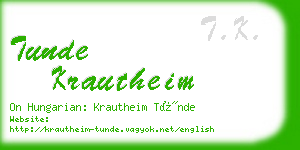 tunde krautheim business card